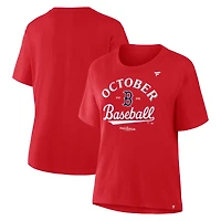 Women's  Red Boston Red Sox 2025 MLB Postseason Locker Room T-Shirt
