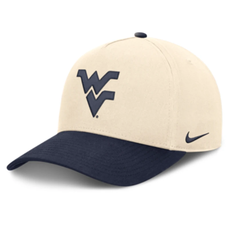 Unisex Nike  Natural/Navy West Virginia Mountaineers Campus Prep Rise Adjustable Hat