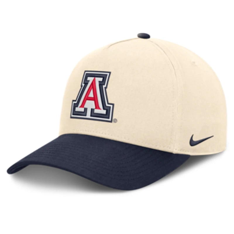 Unisex Nike  Natural/Navy Arizona Wildcats Campus Prep Rise Adjustable Hat