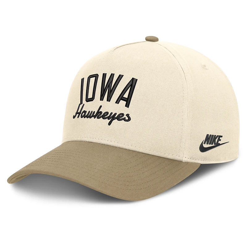 Unisex Nike Natural/Beige Iowa Hawkeyes Legacy Rise Adjustable Hat