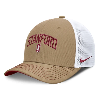 Unisex Nike Beige/Cardinal Stanford Cardinal Primetime Arched Trucker Adjustable Hat