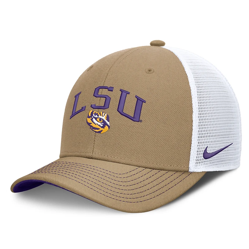 Unisex Nike  Beige/Purple LSU Tigers Primetime Arched Trucker Adjustable Hat