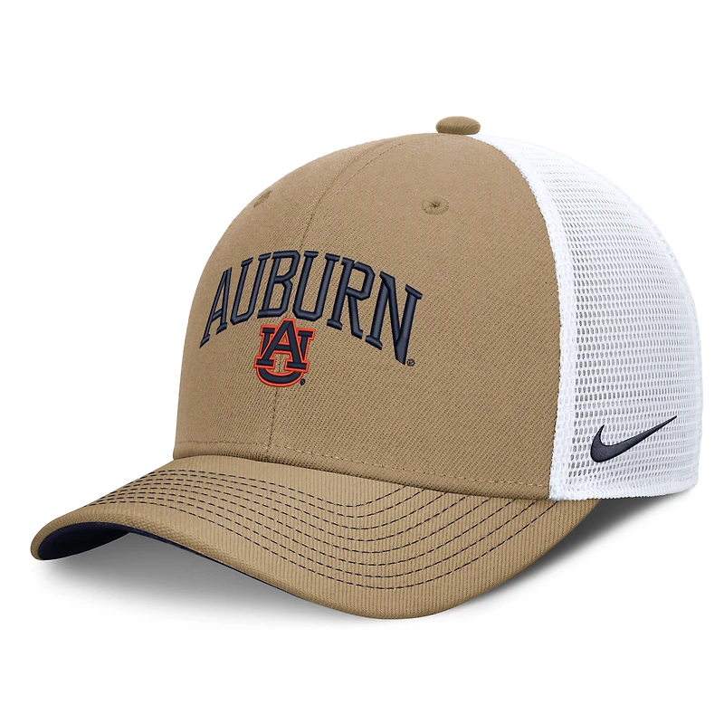 Unisex Nike Beige/Navy Auburn Tigers Primetime Arched Trucker Adjustable Hat