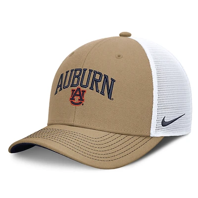 Unisex Nike Beige/Navy Auburn Tigers Primetime Arched Trucker Adjustable Hat