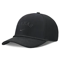 Unisex Nike  Black Texas Longhorns Campus Prep Tonal Rope Rise 5-Panel Adjustable Hat