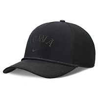 Unisex Nike  Black Iowa Hawkeyes Campus Prep Tonal Rope Rise 5-Panel Adjustable Hat