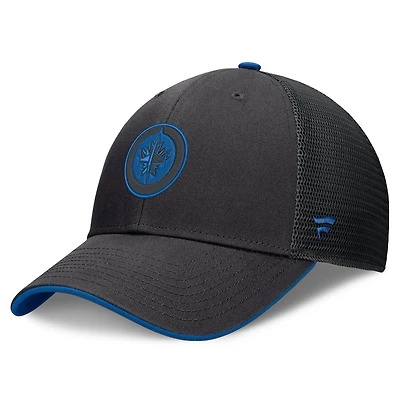 Men's Fanatics Black Winnipeg Jets Fundamental Limits Trucker Adjustable Hat