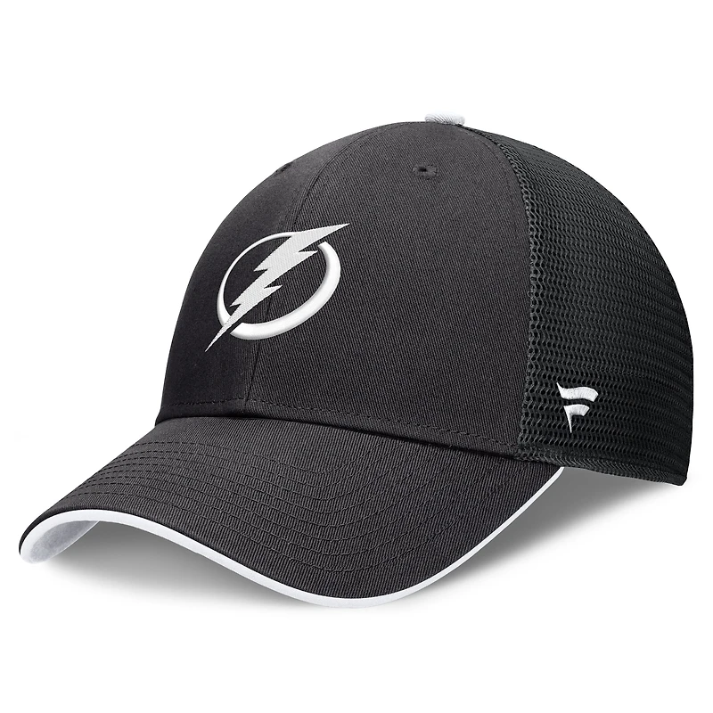 Men's Fanatics Black Tampa Bay Lightning Fundamental Limits Trucker Adjustable Hat