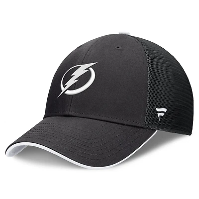 Men's Fanatics Black Tampa Bay Lightning Fundamental Limits Trucker Adjustable Hat