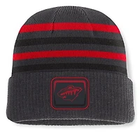 Men's Fanatics Black Minnesota Wild Knurly Stripe Cuffed Knit Hat