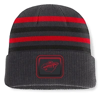 Men's Fanatics Black Minnesota Wild Knurly Stripe Cuffed Knit Hat