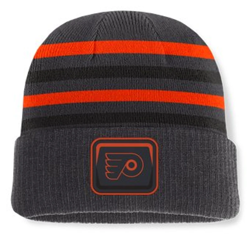 Men's Fanatics Black Philadelphia Flyers Knurly Stripe Cuffed Knit Hat