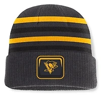 Men's Fanatics Black Pittsburgh Penguins Knurly Stripe Cuffed Knit Hat