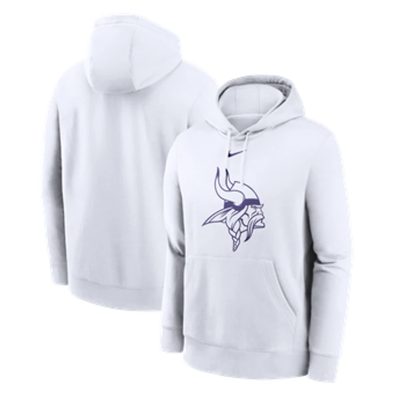 Men's Nike White Minnesota Vikings Outside Linebacker Club Fleece Pullover Hoodie