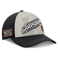 Men's Fanatics Light Beige/Black Florida Panthers Authentic Pro 2025 Stanley Cup Champions Banner Raising Ceremony Reign Red Adjustable Hat
