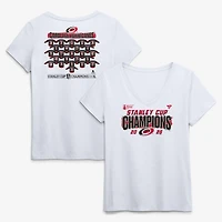 Women's Fanatics White Carolina Hurricanes 2026 Stanley Cup Champions Roster V-Neck T-Shirt