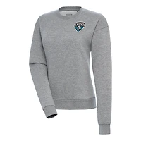 Women's Antigua  Heather Gray Charlotte Knights Victory Pullover Sweatshirt