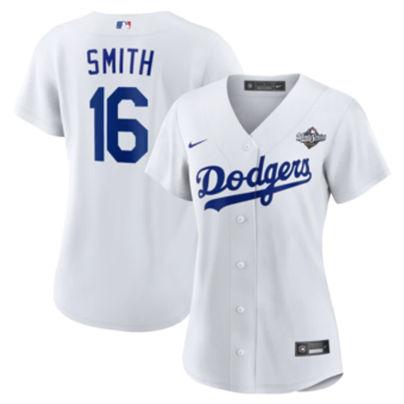 Women's Nike Will Smith White Los Angeles Dodgers 2025 World Series Home Replica Player Jersey