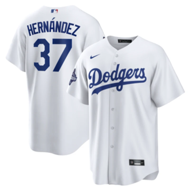 Men's Nike Teoscar Hernández White Los Angeles Dodgers 2025 World Series Champions Home Replica Jersey