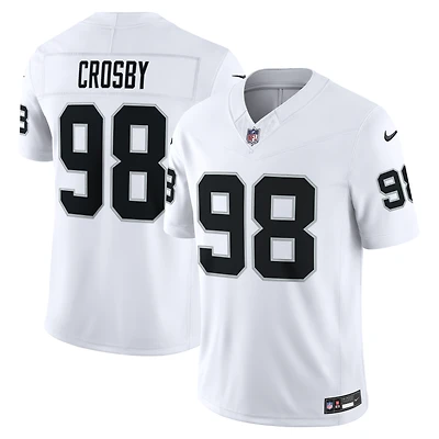 Men's Nike Maxx Crosby White Las Vegas Raiders Vapor F.U.S.E. Stitched Limited Jersey