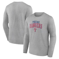 Men's Fanatics Heather Gray Texas Rangers Iconic Long Sleeve T-Shirt