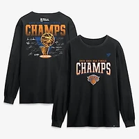 Men's Fanatics Black New York Knicks 2026 NBA Finals Champions Roster Trophy Long Sleeve T-Shirt