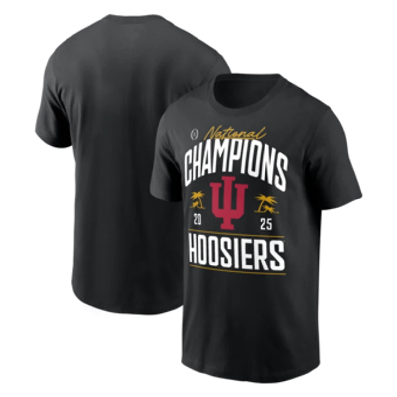 Men's Black Indiana Hoosiers College Football Playoff 2025 National Champions Locker Room Replica T-Shirt