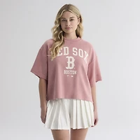 Women's Fanatics Faded Rose Boston Red Sox Iconic Boxy T-Shirt