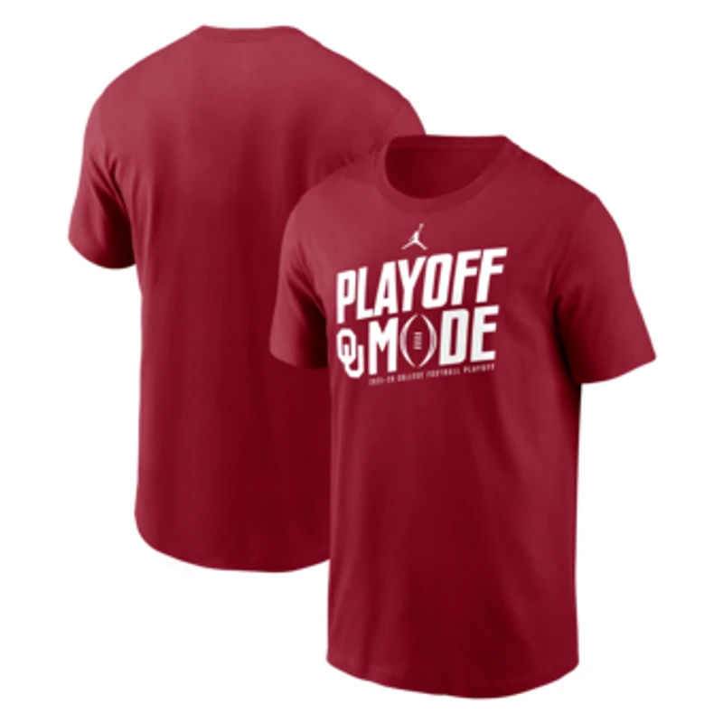 Men's Jordan Brand Crimson Oklahoma Sooners 2025-26 College Football Playoff Pass Protection T-Shirt