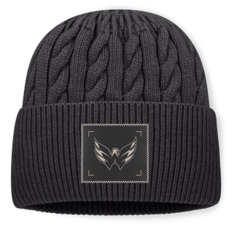 Men's Fanatics Charcoal Washington Capitals Road Phantom Oversized Cuffed Knit Hat