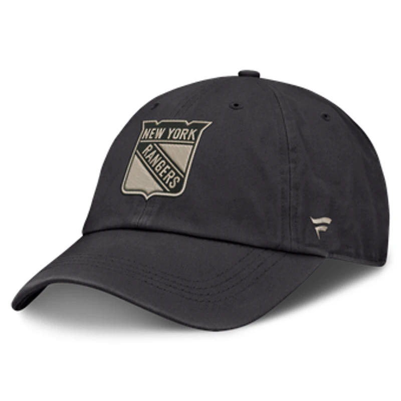 Men's Fanatics Charcoal New York Rangers Road Phantom Washed Adjustable Hat