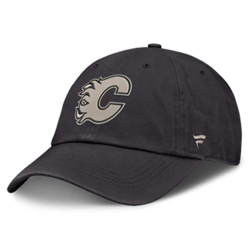 Men's Fanatics Charcoal Calgary Flames Road Phantom Washed Adjustable Hat