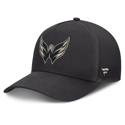 Men's Fanatics Charcoal Washington Capitals Road Soft Wash A-Frame Meshback Hat
