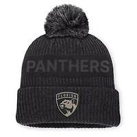 Men's Fanatics Charcoal Florida Panthers Road Phantom Cuffed Knit Hat with Pom