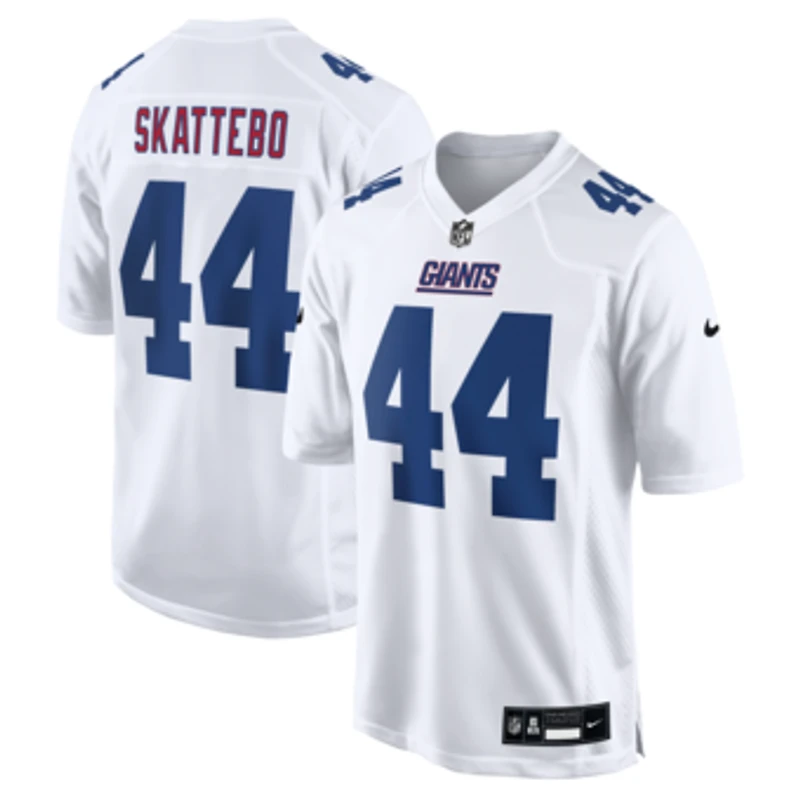 Men's Nike Cam Skattebo Tundra White New York Giants Fashion Game Jersey
