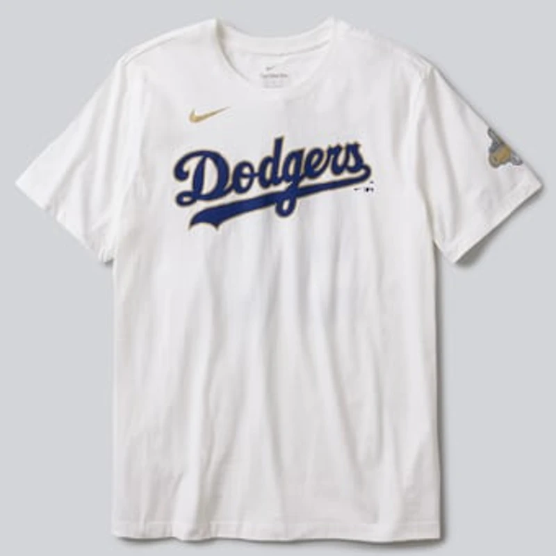Men's Nike Mookie Betts White Los Angeles Dodgers 2026 Gold Collection Name & Number T-Shirt