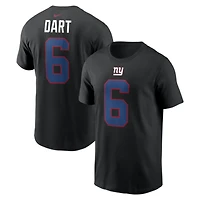Men's Nike Jaxson Dart Black New York Giants Name & Number T-Shirt