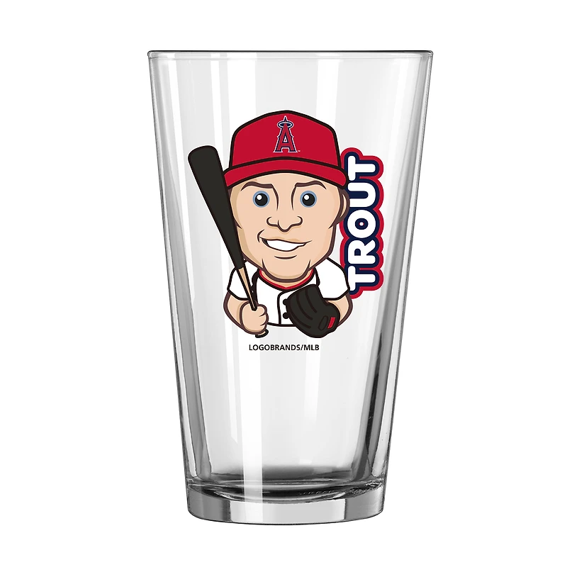 Mike Trout Los Angeles Angels 16oz. Emoji Pint Glass