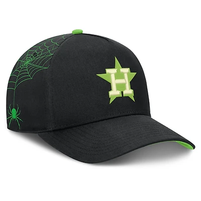 Men's Nike  Black Houston Astros Halloween Glow in the Dark Rise Dri-FIT A-Frame Adjustable Hat