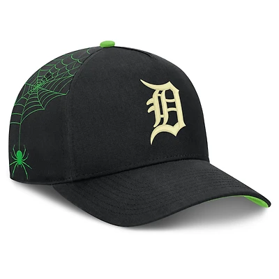 Men's Nike Black Detroit Tigers Halloween Glow in the Dark Rise Dri-FIT A-Frame Adjustable Hat