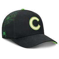 Men's Nike  Black Chicago Cubs Halloween Glow in the Dark Rise Dri-FIT A-Frame Adjustable Hat