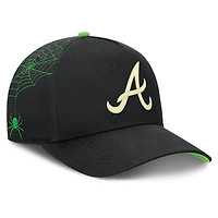 Men's Nike  Black Atlanta Braves Halloween Glow in the Dark Rise Dri-FIT A-Frame Adjustable Hat
