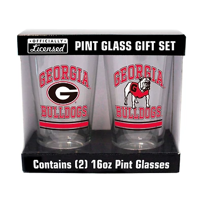 Georgia Bulldogs 16oz. Pint Glass Two Pack