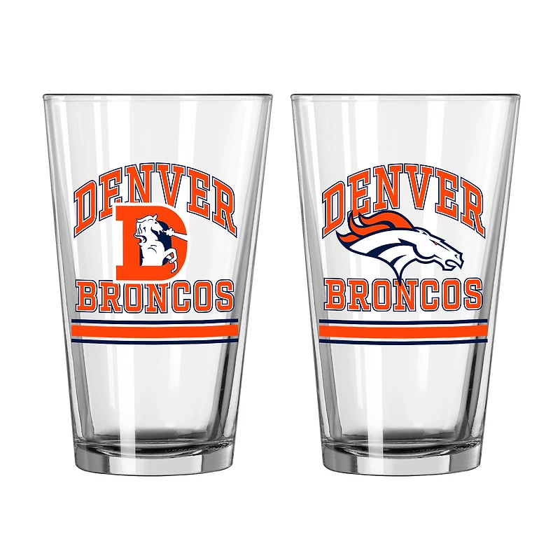 Denver Broncos 16oz. Pint Glass Two Pack