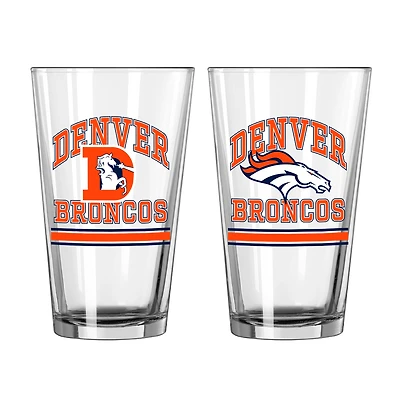 Denver Broncos 16oz. Pint Glass Two Pack
