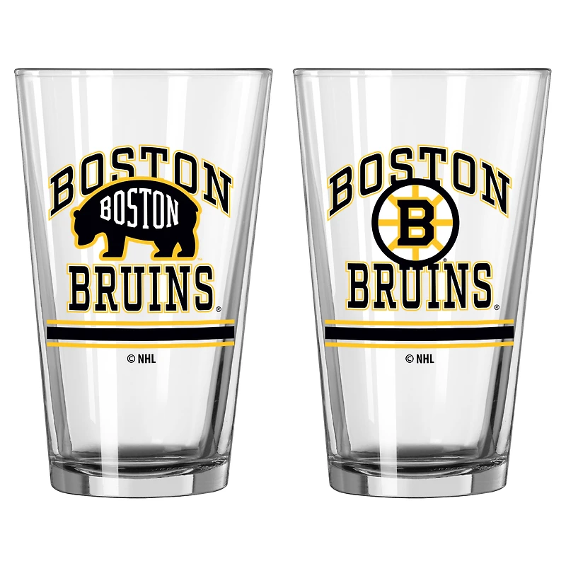 Boston Bruins 16oz. Pint Glass Two Pack