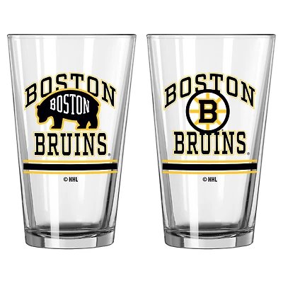 Boston Bruins 16oz. Pint Glass Two Pack