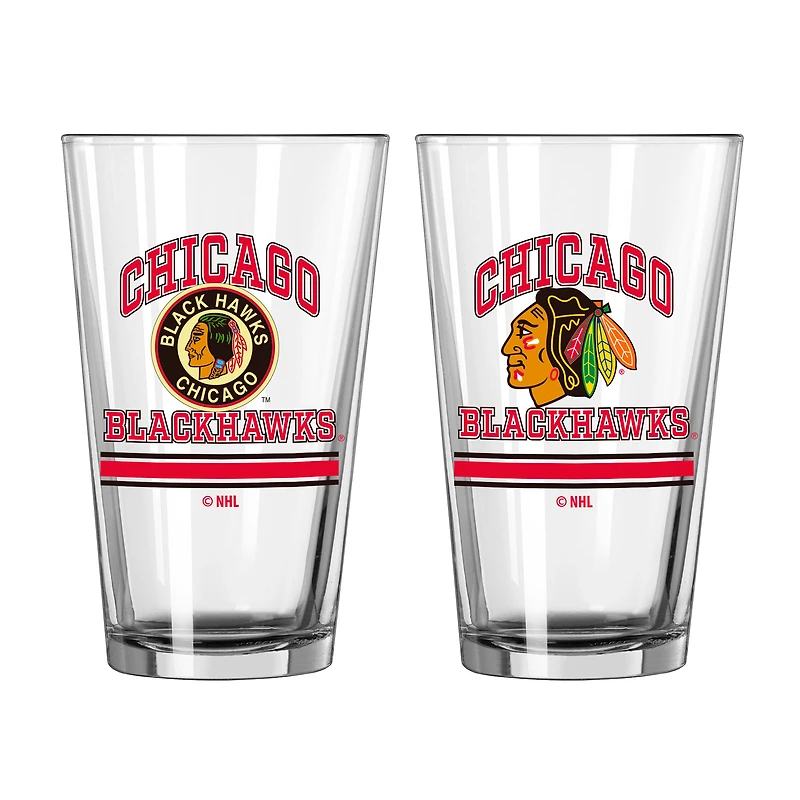 Chicago Blackhawks 16oz. Pint Glass Two Pack