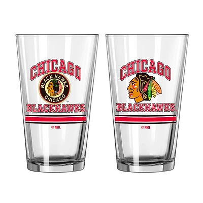 Chicago Blackhawks 16oz. Pint Glass Two Pack