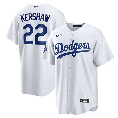 Men's Nike Clayton Kershaw White Los Angeles Dodgers Home 2025 World Series Champions Replica Jersey